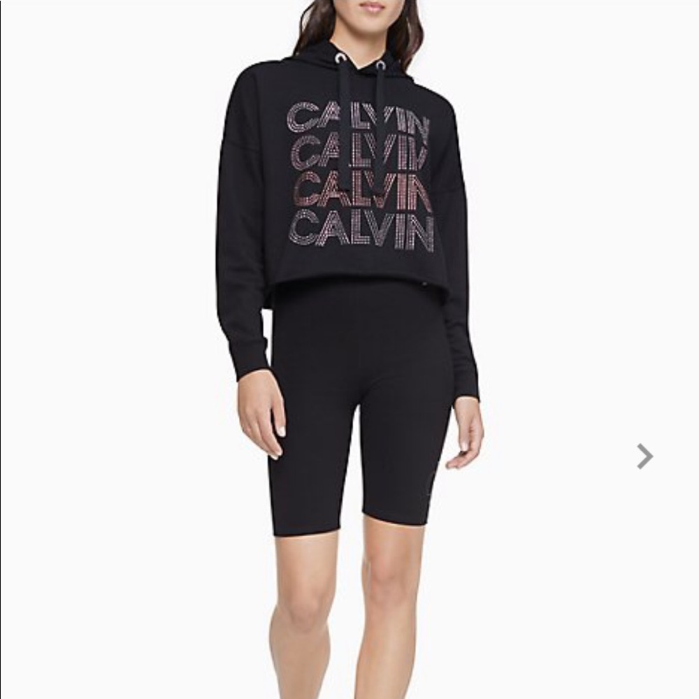 Rhinestone Calvin Klein logo hoodie small